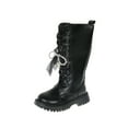 thumbnail image 2 of LYHao Fashion Autumn Children Girls Sports Shoes Flat Thick Bottom Non Slip Easy To Wear PU Upper Comfortable Boots ,Girls Boots Sizes 10.5 Black(4-4.5 Years), 2 of 6
