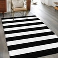 thumbnail image 4 of 3x5 Washable Area Rug, Geometric Pattern Non-Slip Rectangle Rug for Living Room Bedroom, Black Line Stripe Simple Style Indoor Low Pile Floor Mat for Home Decor, 4 of 9