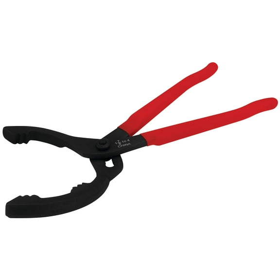 Performance Tool W54311 Large Straight Jaw Oil Filter Pliers, 1 7/8 in. to 4 in. - Adjustable, Red/Black