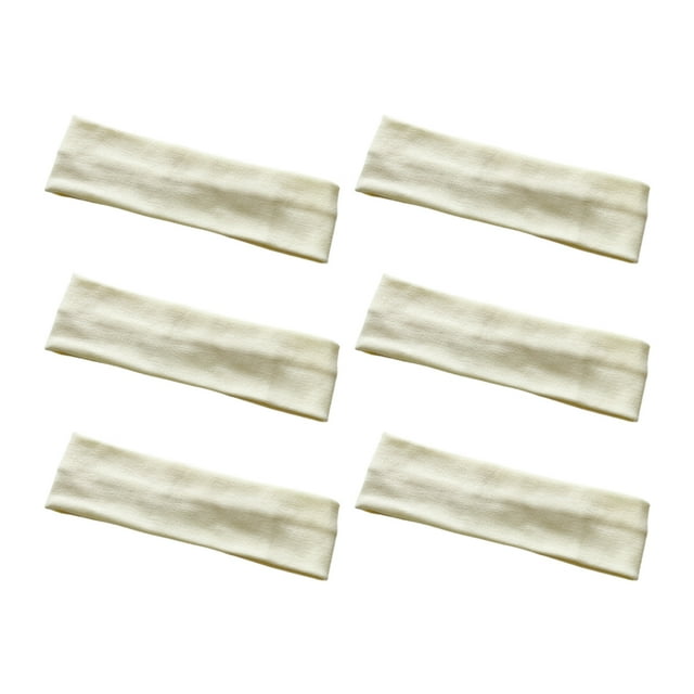 Thinsony 6x Bandeau Élastique Multicolore Absorption de la Sueur avec Bande Élastique Extensible pour Course Cyclisme Bandeau en Coton Beige 1ensemble