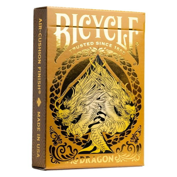 Baraja de cartas Bicycle Gold Dragon Foil Premium, 1 baraja