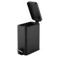 thumbnail image 5 of mDesign Slim Metal 2.6 Gallon Step Trash Can with Lid and Liner Bucket, Black, 5 of 7