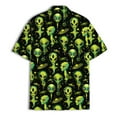 thumbnail image 4 of Neon Space UFO Alien Hawaiian Shirt For Men 80s Aliens Halloween Mens Hawaiian Shirt Mens Short Sleeve Button Dowm Shirt Men, 4 of 7