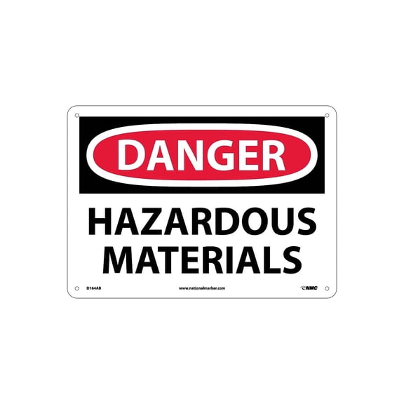 National Marker Danger Signs; Hazardous Materials 10X14 .040 Aluminum D164AB
