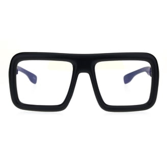 JuicyOrange XL Oversized Square Frame Glasses, Clear Lens, UV 400