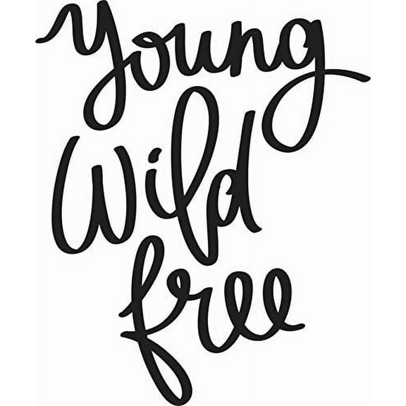 Young Wild Free 11 x 14 Vinyl Wall Art Decal by Scripture Wall Art. Girls Room Decor, Great Gift, Girls Wall Decals,