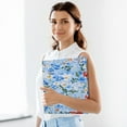 thumbnail image 6 of Navy Floral and Butterfly 12.4x10.6in PVC Round Ring Binder, D-Ring 3-Hole, Metal Clip, 200 Sheets, 6 of 10