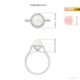 thumbnail image 4 of ANGARA Freshwater Cultured Pearl Halo Ring with Milgrain in 14K White Gold for Women | June Birthstone, Birthday, Anniversary, Jewelry Gift for Women | Pearl Ring, 4 of 5