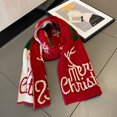 thumbnail image 4 of Prolriy Scarf for Women Scarf Woolen Scarf Christmas and Knitted Thick Cute Warm Red Fawn Scarf Womens Scarf Red, 4 of 6