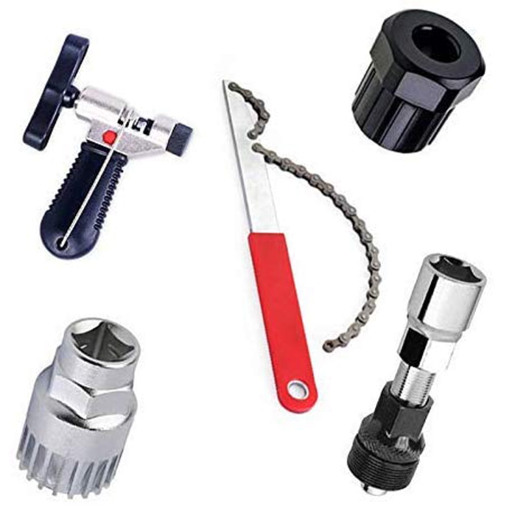 5pcs Bicycle Repair Tools Kit Freewheel Removal Wrench + Crank Puller  Extractor + Sprocket Lockring Remover + Bottom Bracket Removal + Chain  Splitter with Bike Spoke Wrench - Walmart.com