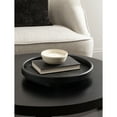 thumbnail image 2 of Kate and Laurel Planche Decorative Footed Woven Rattan Round Tray with Solid Wood Frame, 16 Inch Diameter, Black, Modern Circle Wood Serving Tray for Living Room or Entryway Decor, 2 of 9