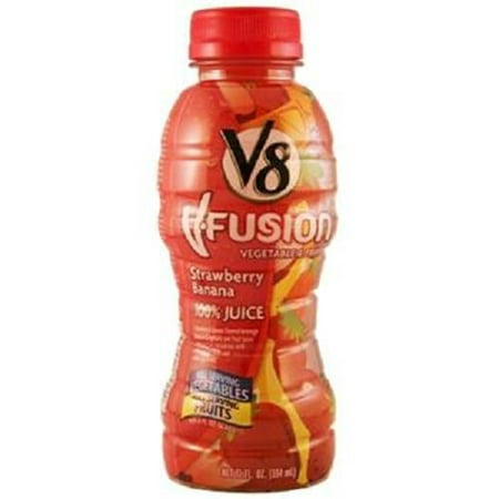 V8 V-Fusion Strawberry Banana Vegetable & Fruit Juice, 12 oz - 12