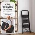 thumbnail image 6 of 2 Step Ladder Folding Step Stool with Wide Anti-Slip Pedal, Convenient Handgrip, Portable Steel Step Stool, 300 lbs Sturdy Steel Ladder for Household and Office,White, 6 of 8