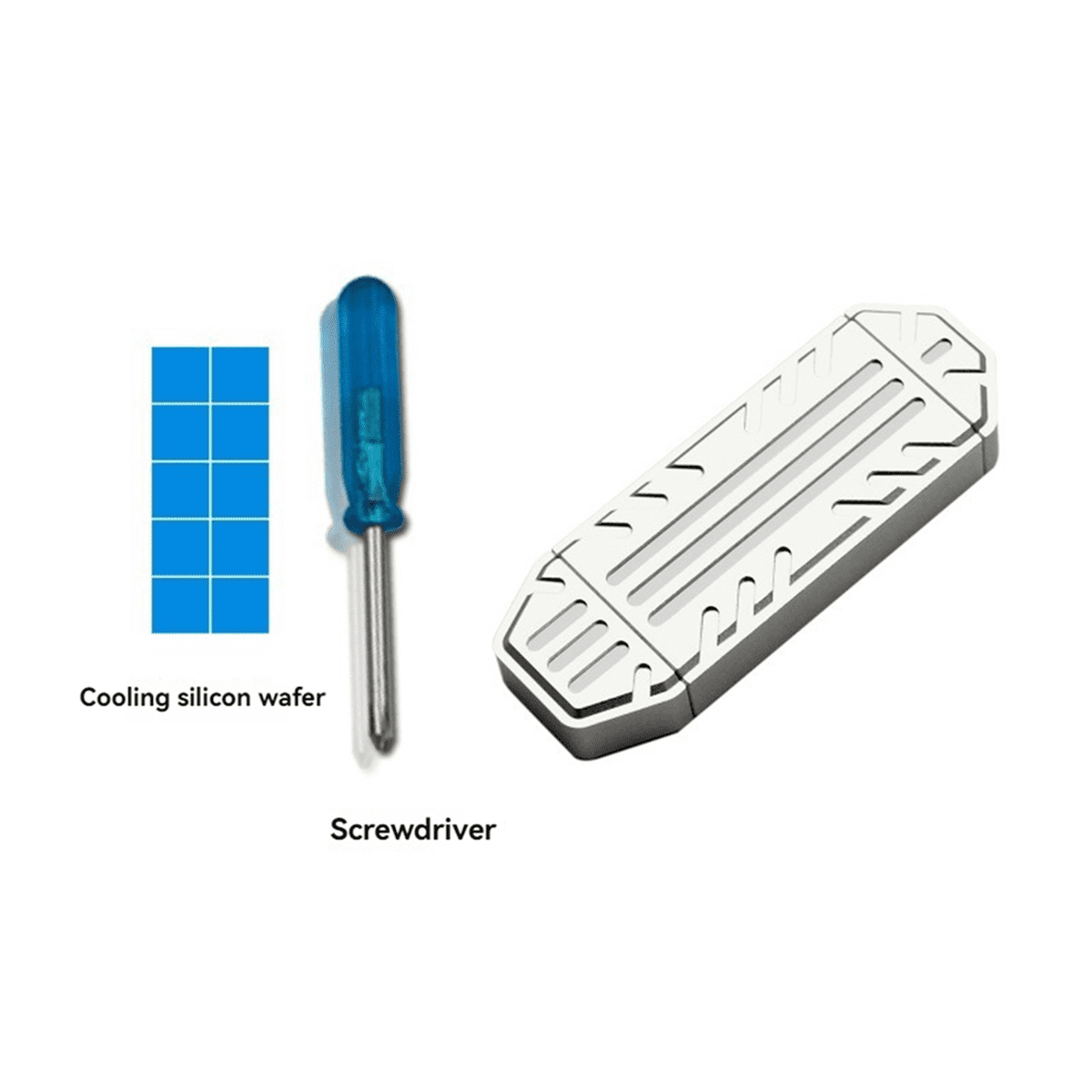 2X M.2 NVME SSD Case External Enclosure USB 3.2 Gen2 10Gbps Type-A + Type-C M2 NVME Adapter Box Supports 2230,2 x M.2 NVME SSD Case 2 x screwdriver 2 x heat sink,Silver