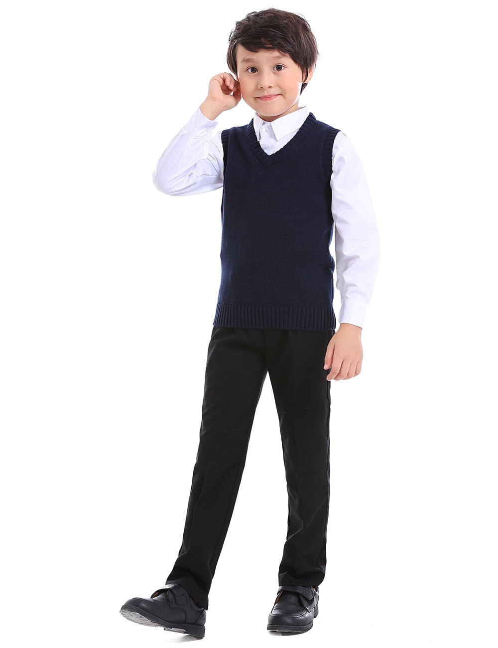 black pullover vest