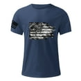 thumbnail image 4 of Gvdentm USA Tshirt Men's USA Flag Distressed Graphic Short Sleeve T-shirt Tops 4th of July Independence Day A10-Dark Blue,L, 4 of 5