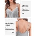 thumbnail image 3 of Beautyin Femmes Pyjama Camis Robe de Nuit V-Cou Dentelle Loungewear Relaxed Fit, 3 of 5