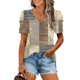 thumbnail image 1 of Puntoco Liquidación de blusas cortas para mujer, blusa holgada informal de manga corta a la moda para mujer, 1 of 5