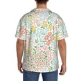 thumbnail image 7 of PAYOHTO Floral Colour Pattern Mens Hawaiian Casual Short-sleeved Shirt Tropical Summer Beach Button Down Shirts, 7 of 7