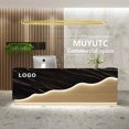 thumbnail image 2 of Luxury Club Reception Desks Counter Luxury Cashier Futuristic Reception Desks Standing Mostrador Recepcion Minimalist Furniture My Lux Decor Round, 2 of 8