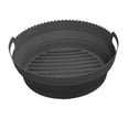 thumbnail image 2 of jifeng Doublure Pliable pour Friteuse à Air Chaud Ronde Gadget de Cuisine Nettoyage Facile Plateau de Cuisson Pliant Noir, 2 of 9