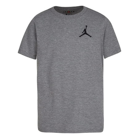 Jordan Boy's Jumpman Air Embroidered Tee (Big Kids) Carbon Heather SM (8 Big Kid)