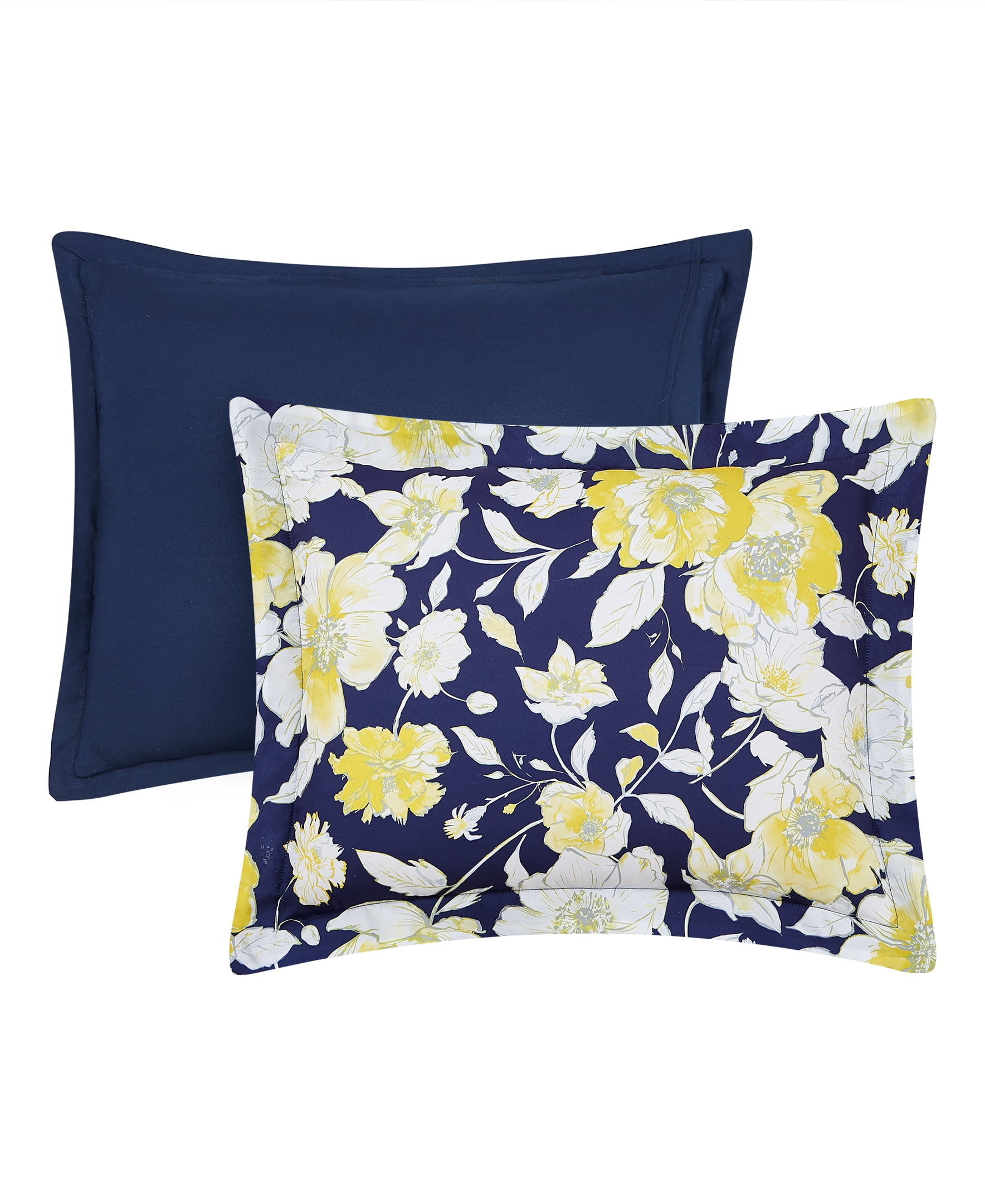 CEDAR COURT Aster Floral Yellow Ultra Soft Microfiber 3 Piece Comforter Bedding Set - King