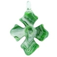 thumbnail image 3 of GlassOfVenice Murano Glass Venetian Marble Cross Pendant - Emerald, 3 of 5