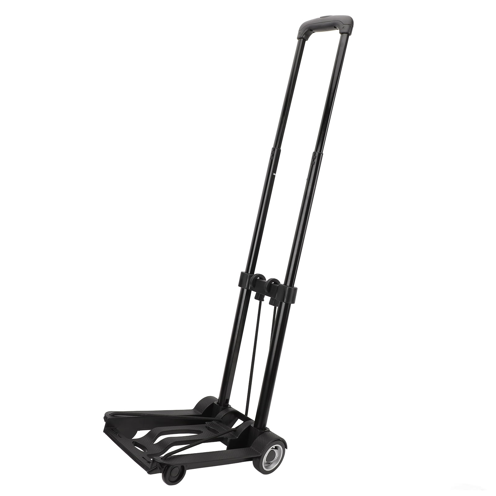 NFTIGB Folding Hand Truck Portable Large Capacity Cart Sturdy 4 Secure Wheels Heavy Duty Luggage Carrier for Shopping Moving Office Travel Multipurpose Utility Dolly Black