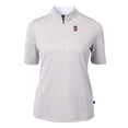 thumbnail image 2 of Women's Cutter & Buck  Gray Stanford Cardinal DryTec Virtue Eco Pique Stripe Recycled Polo, 2 of 3
