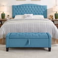 thumbnail image 3 of S-HOME Ottoman with Storage, Storage Ottoman Bench with Safety Hinge 350 lbs Weight, Upholstered Entryway Bench with Seating, 3 of 10