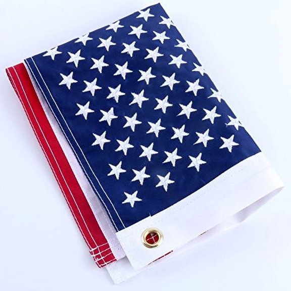 Amarine Made 12 x 18 In. Yacht Boat Ensign Nautical US American Flag with Sewn Stripes and Embroidered Stars -45 cm, 18 In.. 30 cm 12 In., for Boat, yacht, Workplace, Home, Business and Outdoor Use