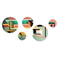 thumbnail image 2 of Designart "Retro Elementary Geometrics VI" Modern Geometric Metal Wall Art Set of 5 Piece, 2 of 5