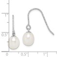 thumbnail image 2 of Primal Silver Sterling Silver Rhodium-plated 6-7mm White Rice Freshwater Cultured Pearl Dangle Earrings, 2 of 4