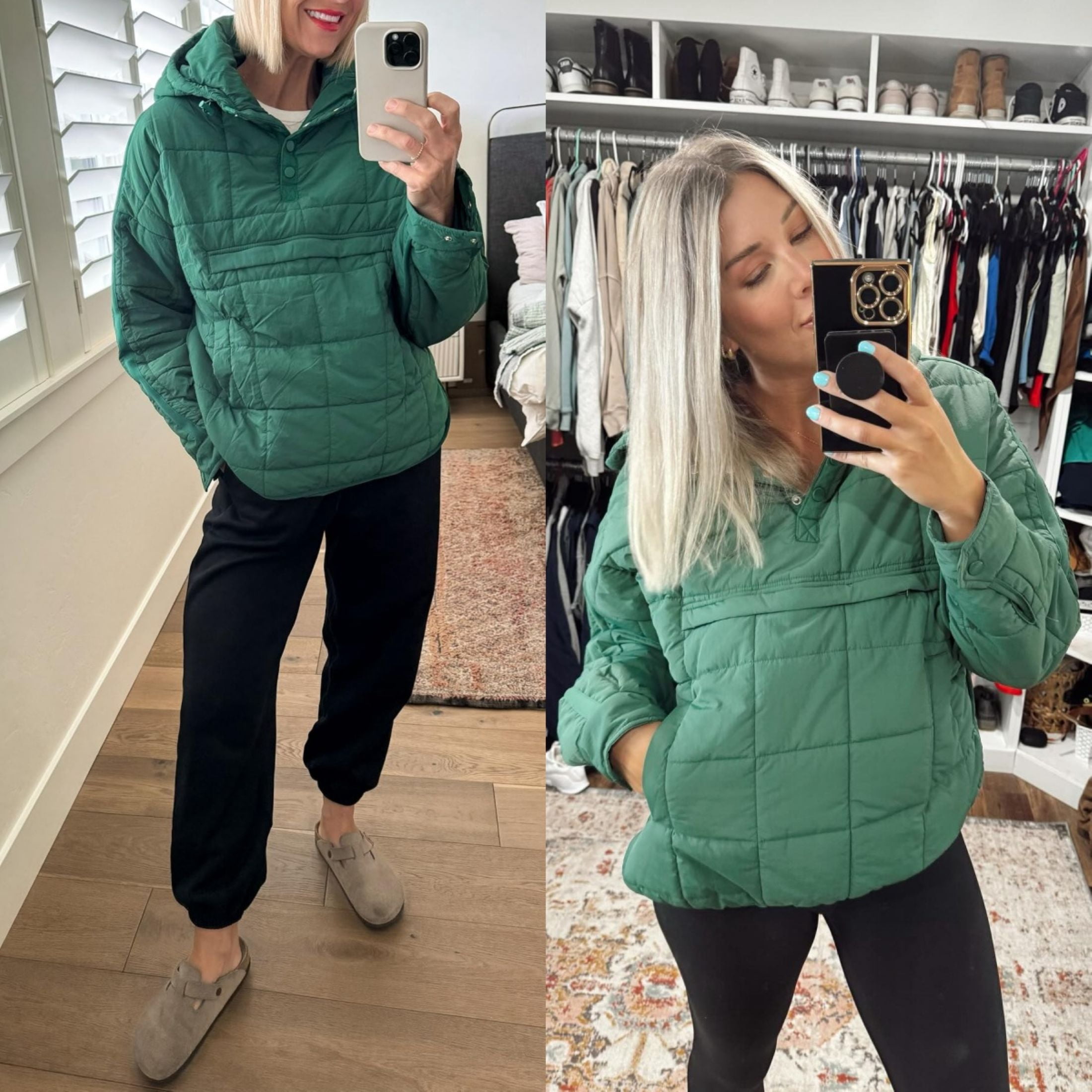 Lentta Women's Oversized Puffer Jacket Quilted Dolman Hoodies Pullover Long Sleeve Lightweight Warm Tops Coat