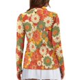 thumbnail image 2 of Yuyamidu Hippie Flowers Long Sleeve Golf Shirt for Women Size XS Floral Tennis Shirts Athletic Quarter Zip Golf Clothes Workout Outfits Size XL, 2 of 8