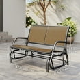 thumbnail image 3 of Outsunny Double Glider Outdoor Steel Sling Fabric Gliding Bench, Brown, 3 of 10