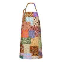 Pioneer Flower Floral Print Pattern Apron-Garden Aprons for Women with Pockets-Cotton Linen Waterproof Kitchen Cooking Gardening Aprons Adjustable for Kitchen,Cooking,BBQ and Salon 33x27 Inch