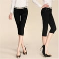 thumbnail image 7 of JJHGVB Capri Jeans pedal pushers for women Lounge Trousers Knee Length Jean Cropped Stretchy Denim Lightweight Breathable Capris Denim Pants High Waisted Capri Jeans Cropped Pant Black L, 7 of 7