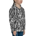 thumbnail image 3 of Fotbe Zebra Pattern Youth Pullover Hooded Sweatshirt, Boys Hoodie, Kangaroo Pocket Hoodie for Kids Girls -Medium, 3 of 6