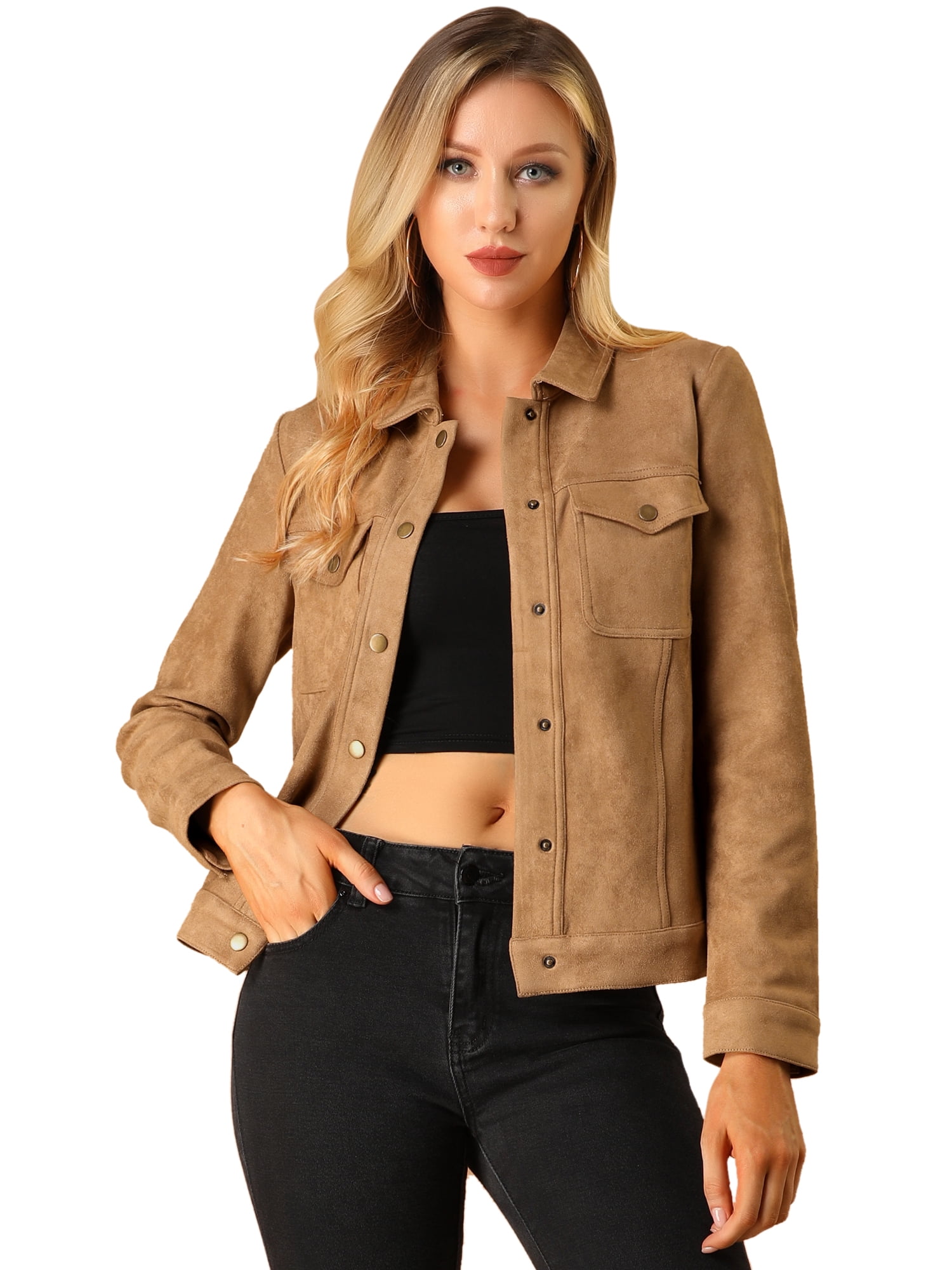 Abrigo Manga Larga Piel Sintética Chaqueta Corta De Piel Sintética Allegra K Para Mujer | Bolero De Invierno, Manga Larga, Frente Abierto Estolas Fiesta