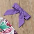 thumbnail image 5 of Izhansean Newborn Baby Girls Floral Tops Romper Pants Headband Outfits Clothes 3PCS Sets Purple 0-3 Months, 5 of 10