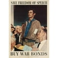 thumbnail image 2 of Norman Rockwell 11x14 Gold Ornate Wood Frame and Double Matted Museum Art Print Titled - Save Freedom of Speech. Buy War Bonds (1943), 2 of 4