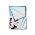 thumbnail image 2 of Hockey Soft Flannel Fleece Blanket, Hockey Player Makes a Strong Shot on Goal Rival Illustration Abstract Backdrop, Cozy Plush for Indoor and Outdoor Use, 60" x 80", Blue Red White, by Ambesonne, 2 of 5