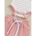 thumbnail image 6 of KelaJuan Baby Clothing Set, Long Sleeve Crew Neck Striped Romper with Pants and Hat Infant Clothes, 6 of 6