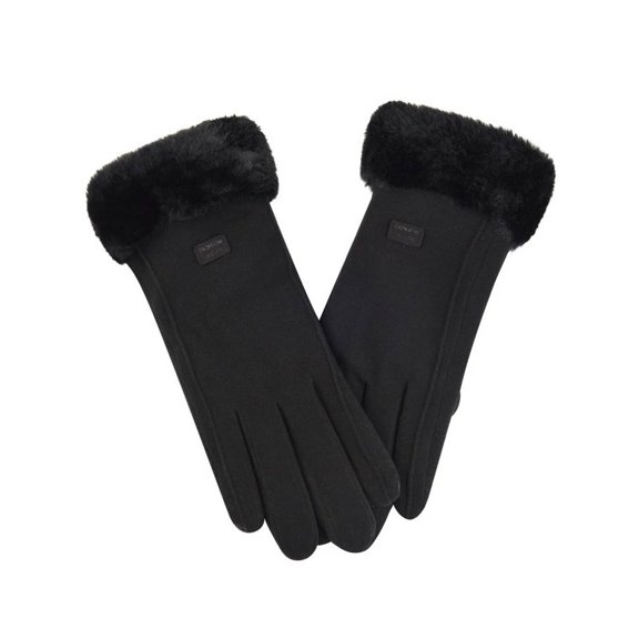 BESTSKY Gloves for Women Cold Weather Wind-Snow Block Cuffs Gloves Winter Exquisite Craft Driving Gloves,Black