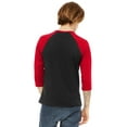 thumbnail image 2 of Bella+Canvas Unisex 3/4-Sleeve Baseball Tee, 2 of 5