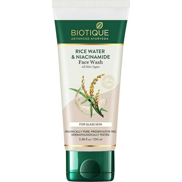 Biotique Rice Water & Niacinamide Gel Face Wash Removes Excess Oils & 100ML
