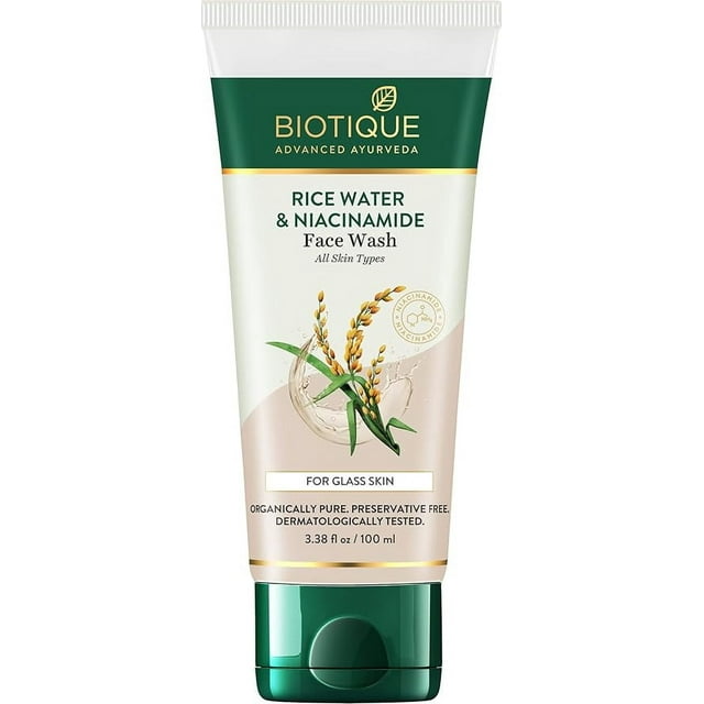 Biotique Rice Water & Niacinamide Gel Face Wash Removes Excess Oils & 100ML