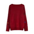 thumbnail image 5 of HongQid Womens Pullover Sweaters Long Sleeve Crewneck Casual Loose Knit Jumper Tops, 5 of 5